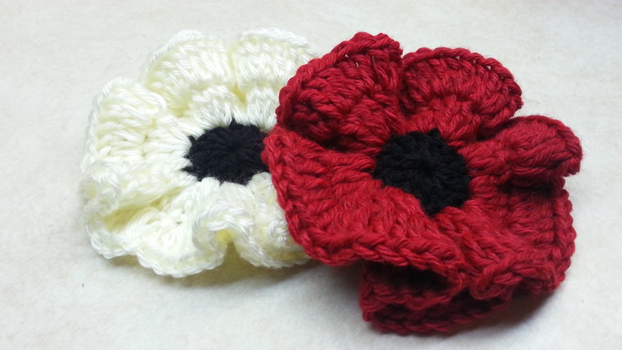 Flower Crochet Pattern Youtube Crochet How To Crochet Easy Poppy Flower Tutorial 138 Learn