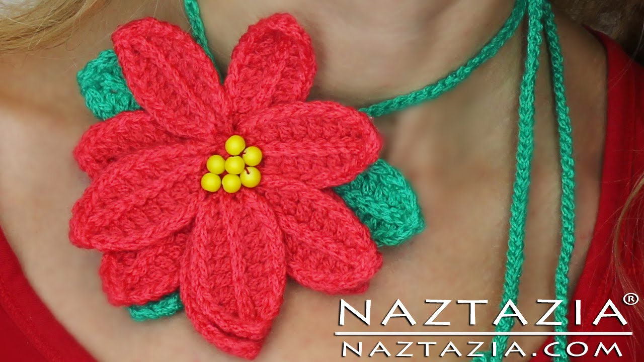 Flower Crochet Pattern Youtube Diy Learn To Crochet Poinsettia Flower Tutorial Pointsetta