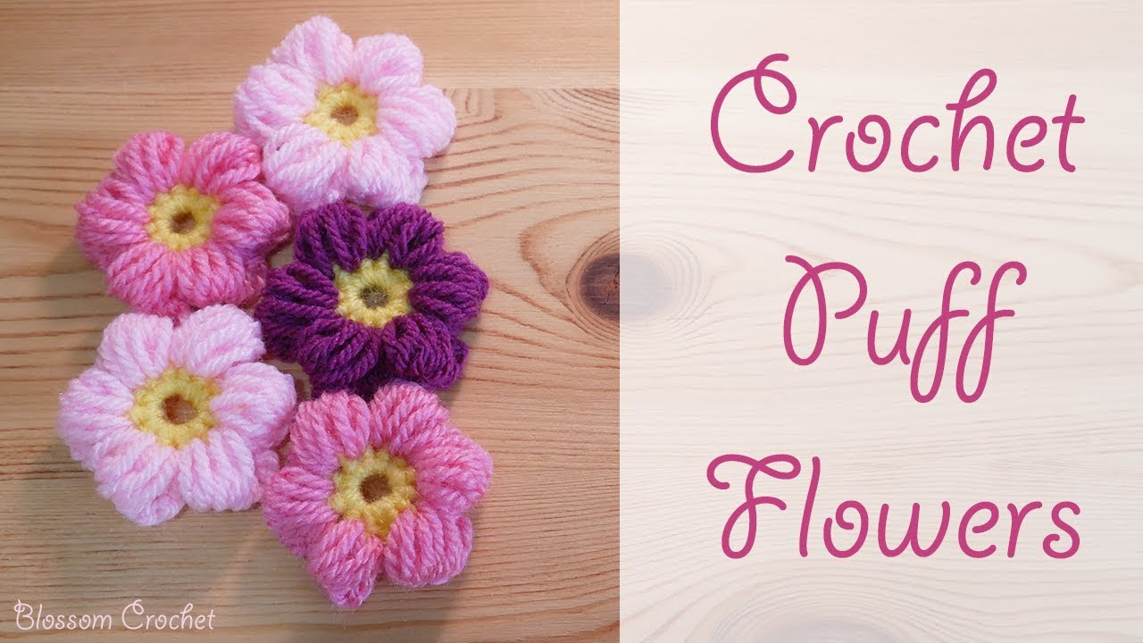 Flower Crochet Pattern Youtube How To Crochet Simple Puff Flowers Beginner Friendly Youtube