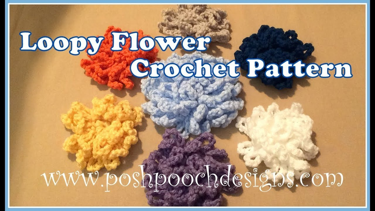 Flower Crochet Pattern Youtube Loppy Flower Crochet Pattern Youtube