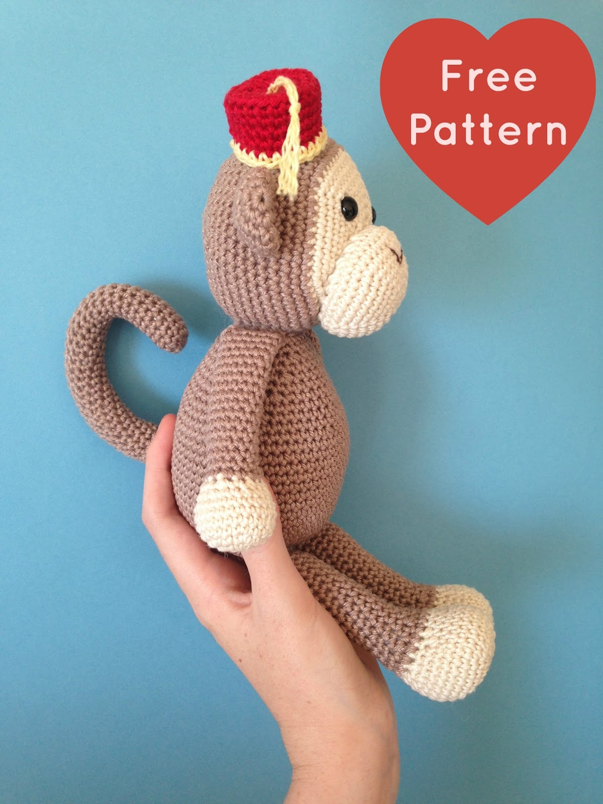 Free Amigurumi Crochet Patterns Heart Sew Cheeky Little Monkey Free Crochet Amigurumi Pattern