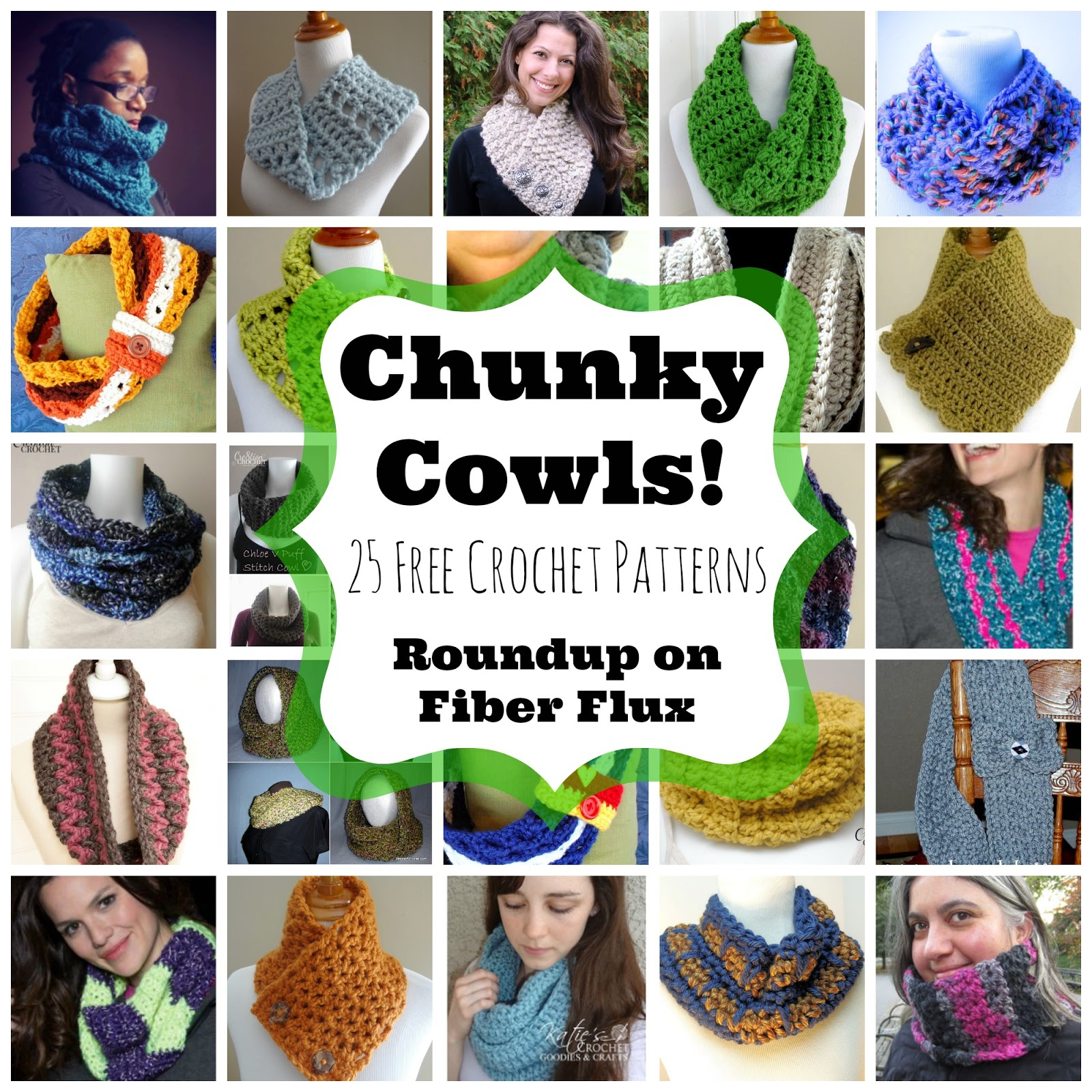 Free Chunky Cowl Crochet Pattern Fiber Flux Chunky Cowls 25 Free Crochet Patterns
