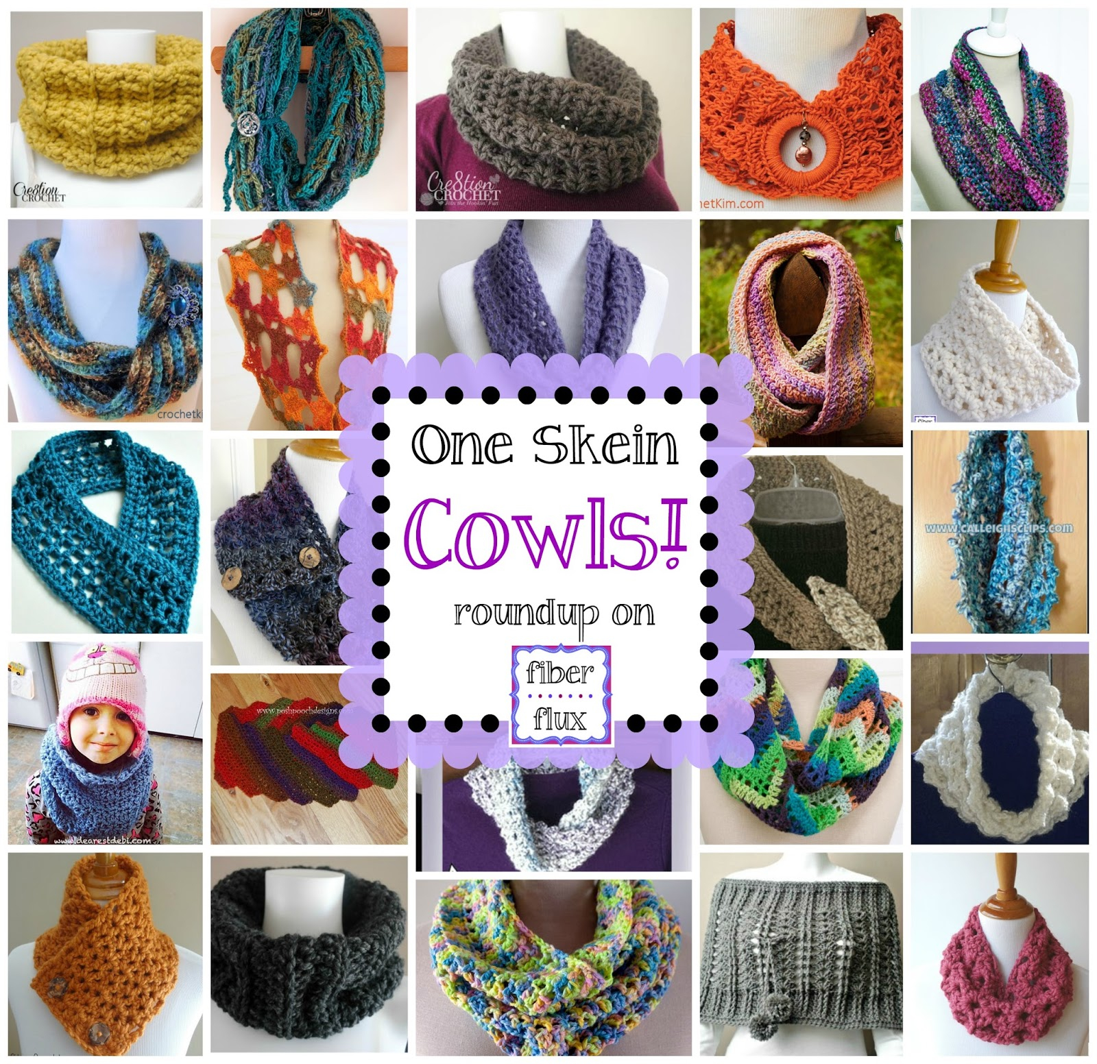 Free Chunky Cowl Crochet Pattern Fiber Flux One Skein Cowls 20 Free Crochet Patterns