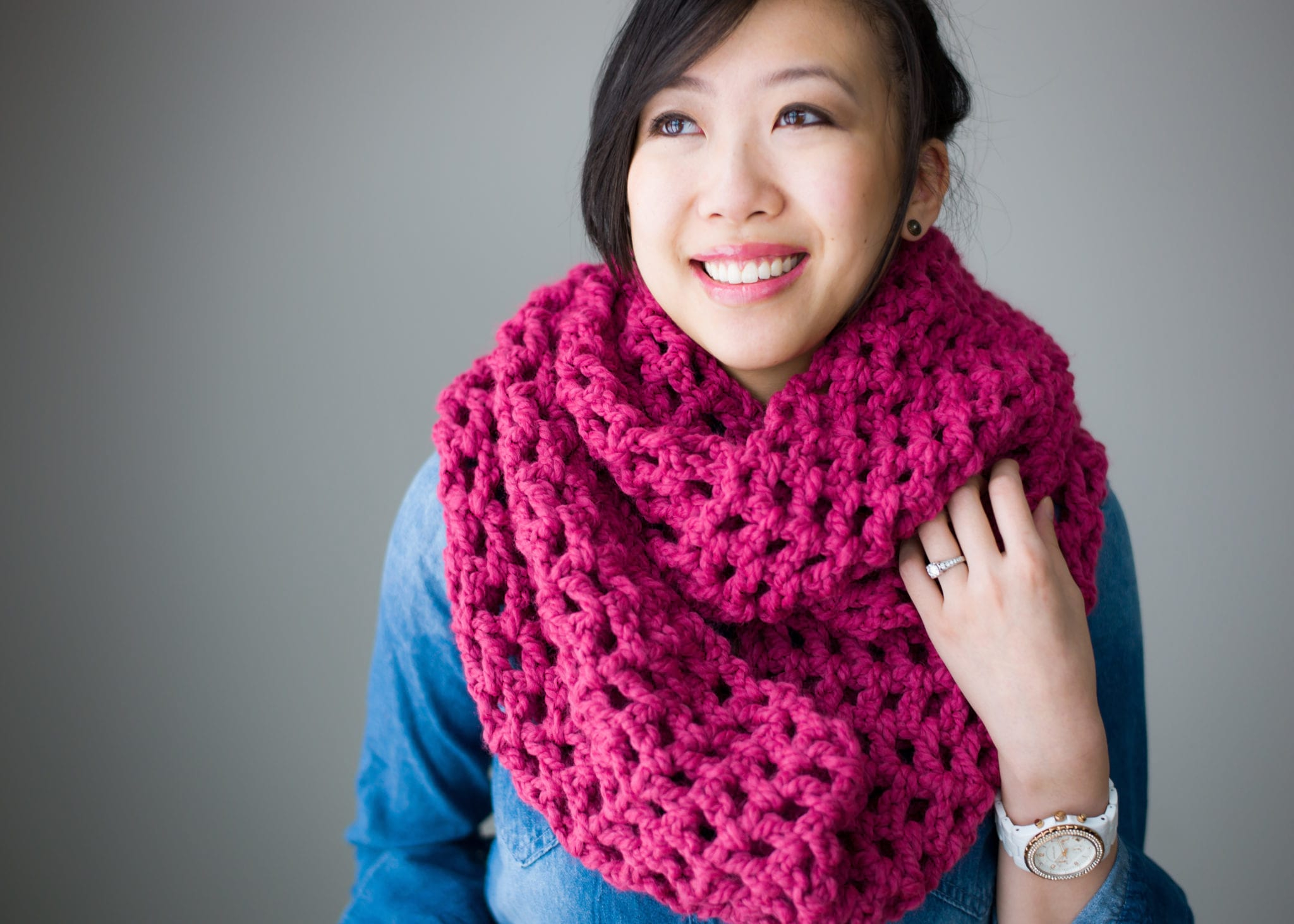 Free Chunky Cowl Crochet Pattern Long Double Crochet Cowl All About Ami