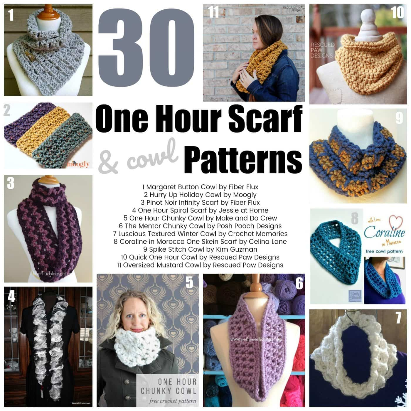 Free Chunky Cowl Crochet Pattern Quick Crochet Projects 30 One Hour Scarf Patterns Oombawka Design