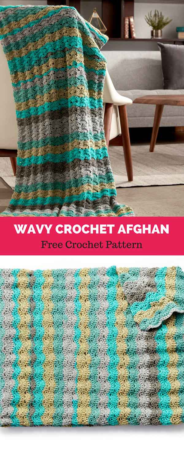 Free Crochet Afghan Pattern Wavy Crochet Afghan Free Crochet Pattern All About Patterns