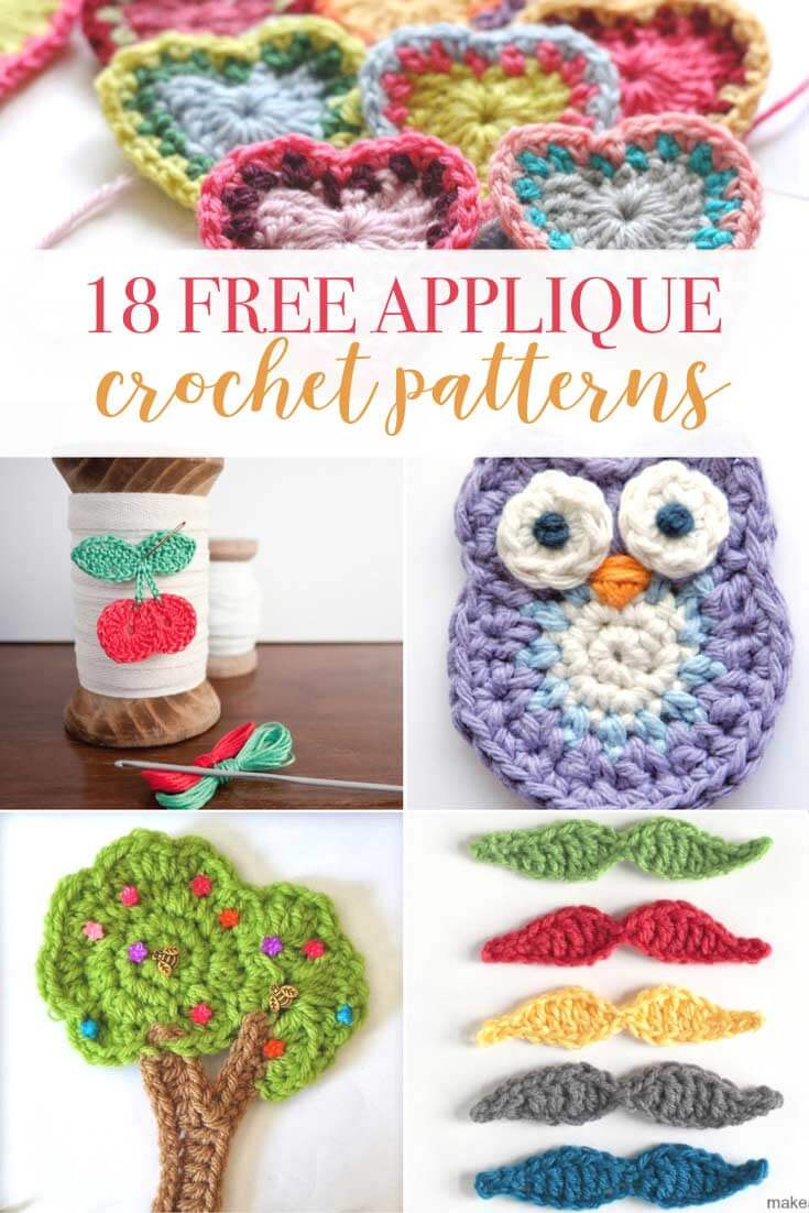 Free Crochet Applique Patterns 18 Crochet Applique Patterns Daisy Cottage Designs