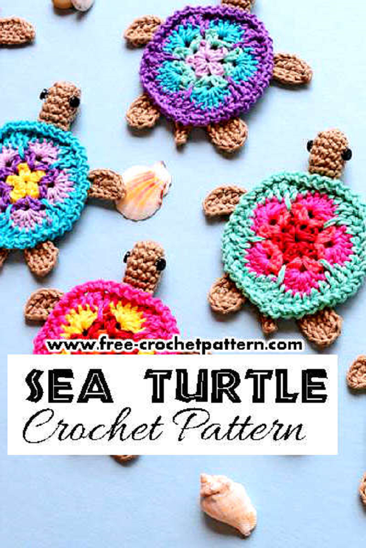 Free Crochet Applique Patterns Adorable Crochet Sea Turtle Applique Pattern Yarn Pinterest