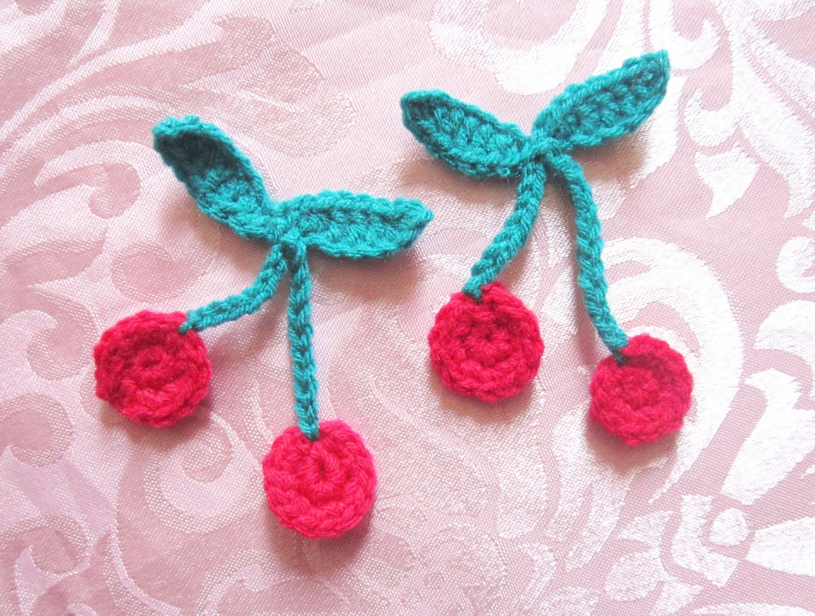 Free Crochet Applique Patterns Crochet Cherry Applique Pattern A Little Love Everyday