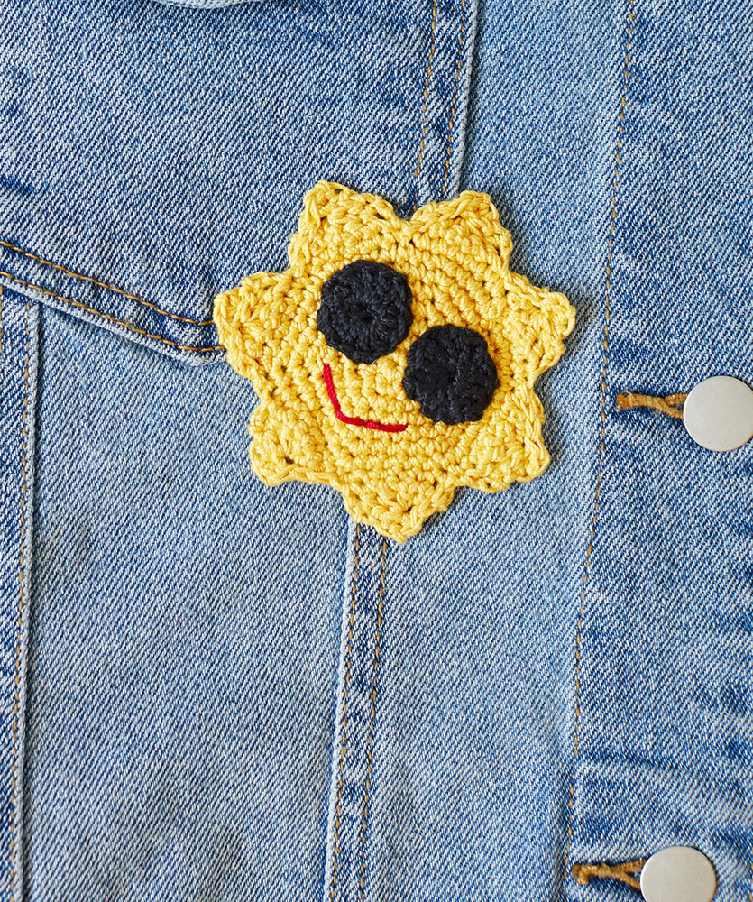 Free Crochet Applique Patterns Free Crochet Pattern For A Cool Sun Appliqu Crochet Kingdom