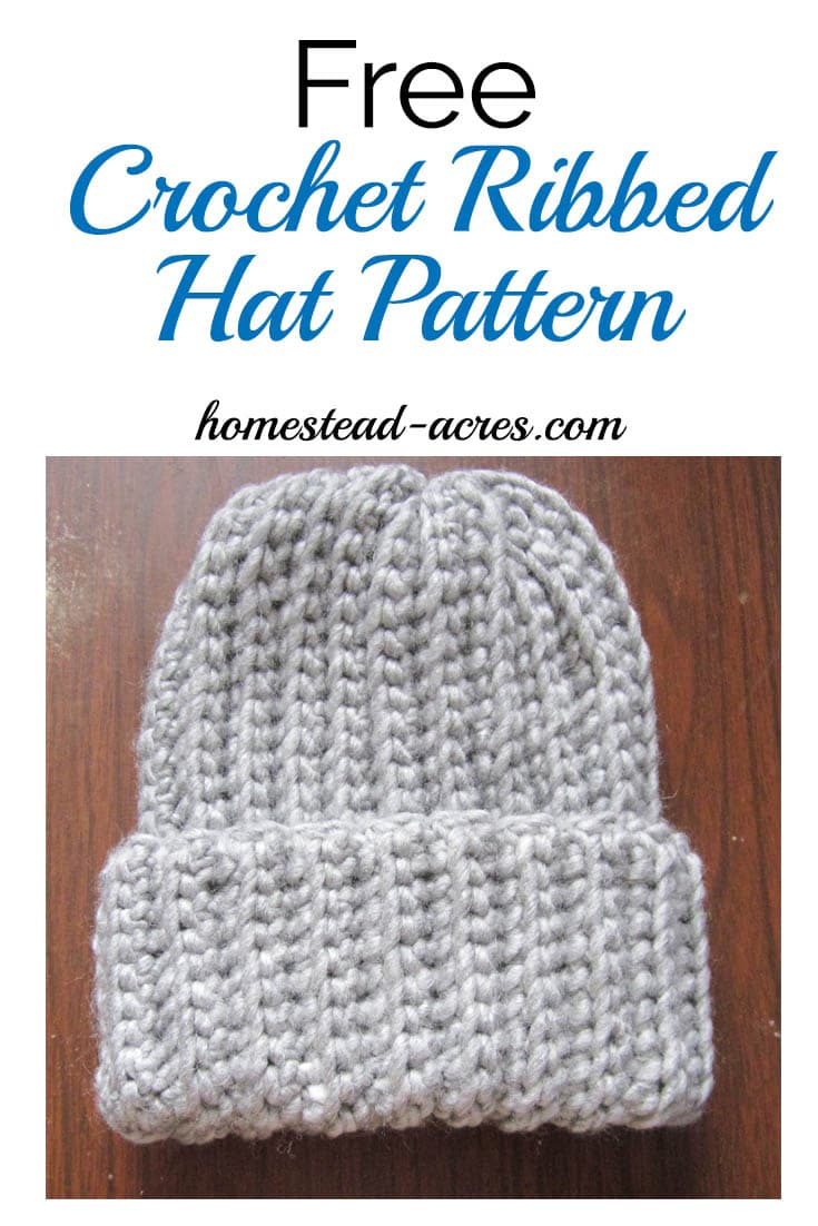 Free Crochet Beanie Pattern Crochet Ribbed Hat Pattern Homestead Acres