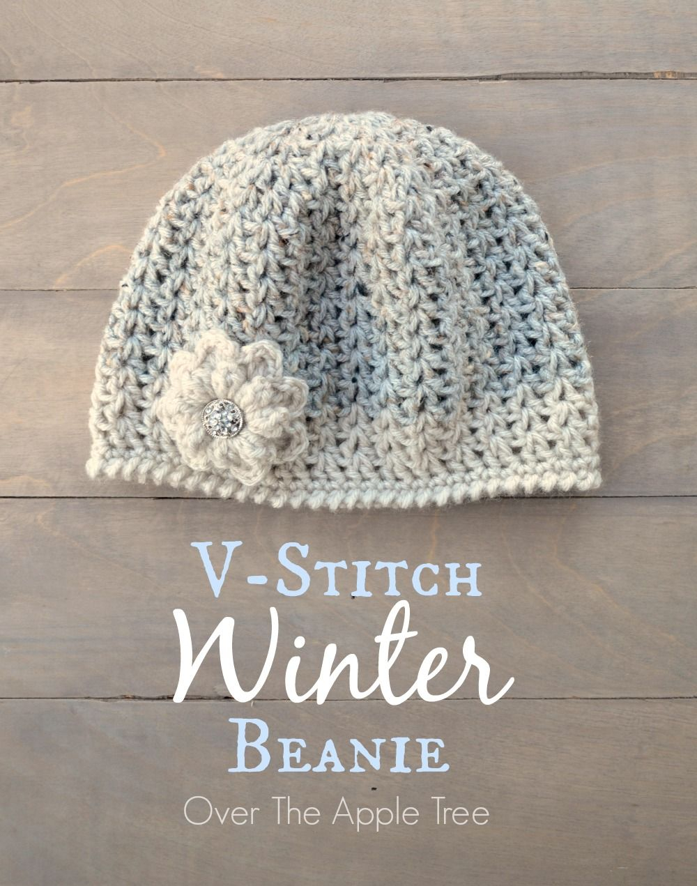 Free Crochet Beanie Pattern V Stitch Winter Beanie Free Pattern Over The Apple Tree Crochet