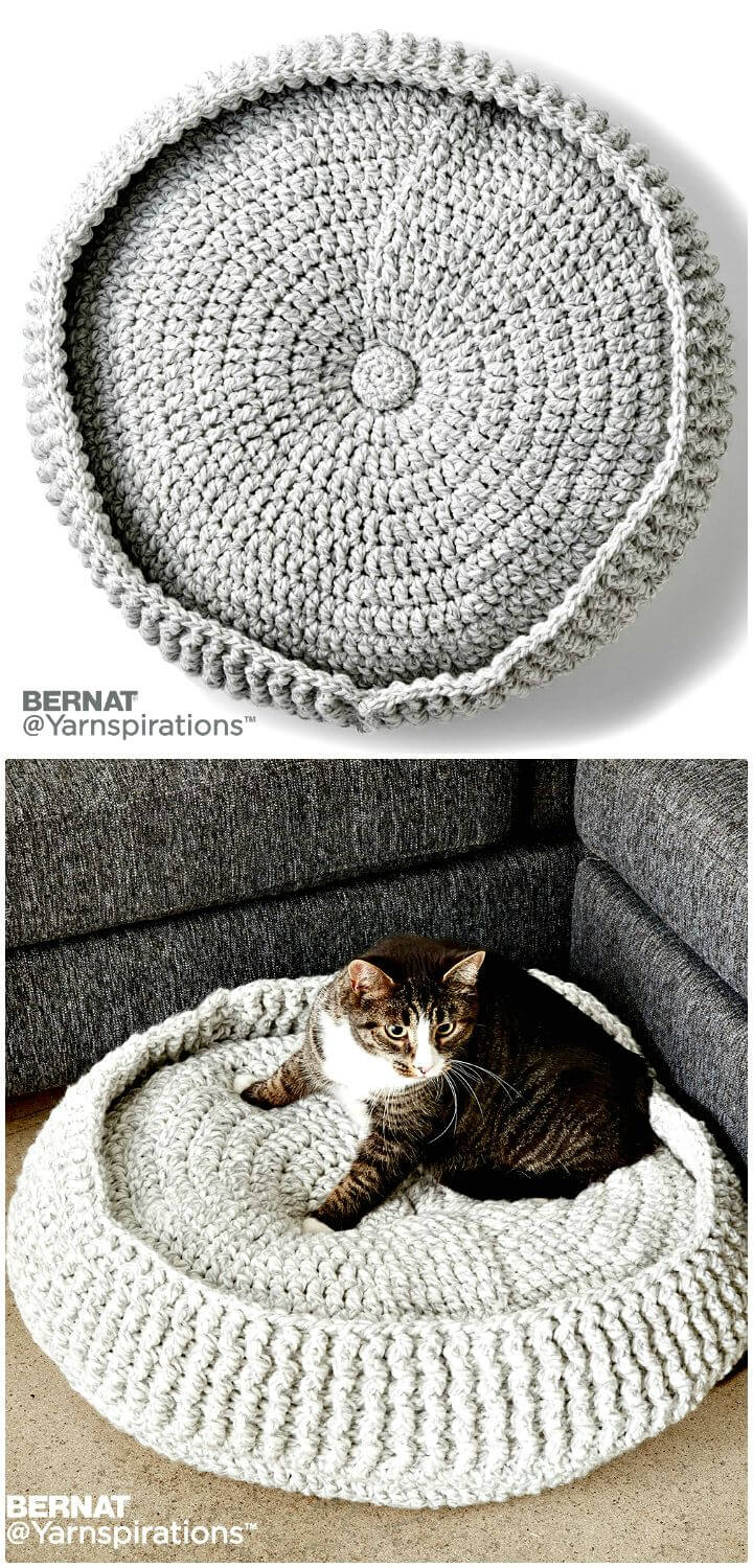Free Crochet Cat Bed Pattern 20 Free Crochet Cat Bed House Patterns Diy Crafts