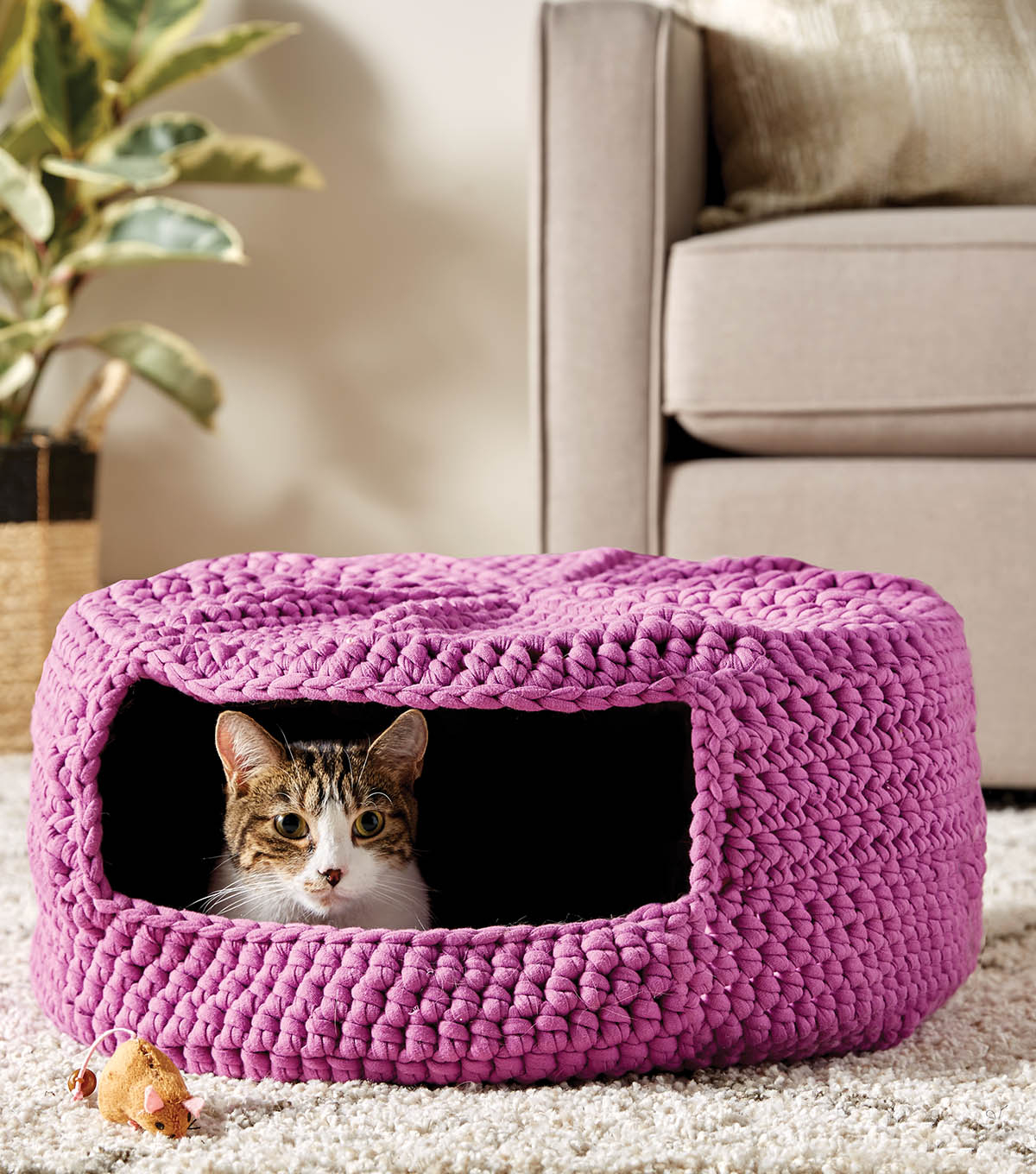 Free Crochet Cat Bed Pattern How To Make A Crochet Cat Bed Joann