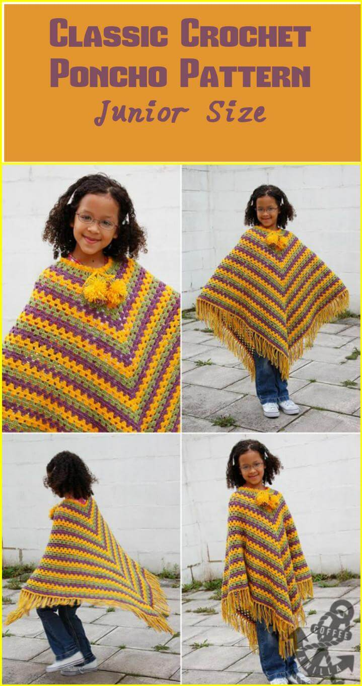 Free Crochet Childs Poncho Pattern 50 Free Crochet Poncho Patterns For All Diy Crafts