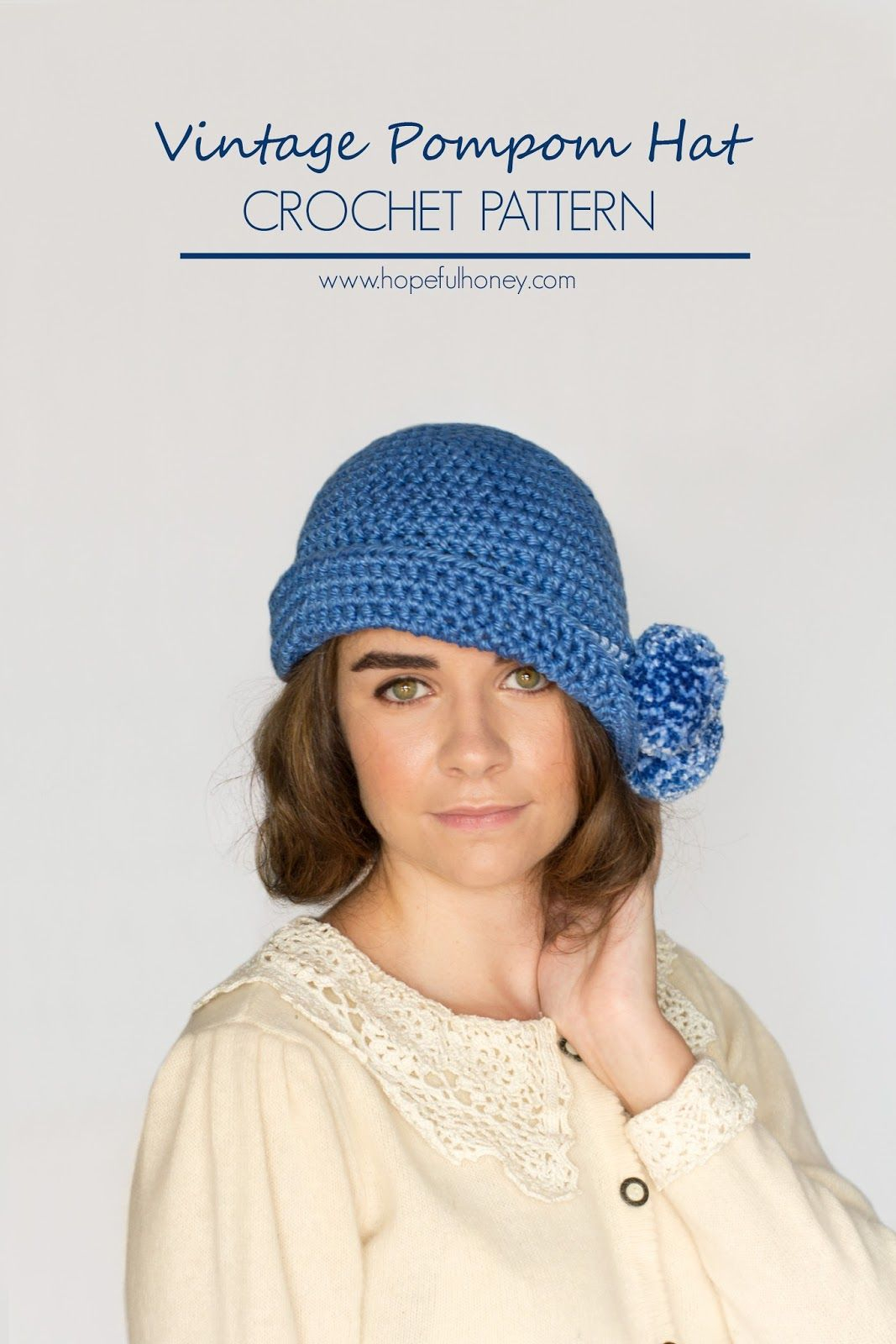 Free Crochet Cloche Hat Pattern 1920s Pompom Cloche Hat Crochet Pattern Hats Scarves Mittens