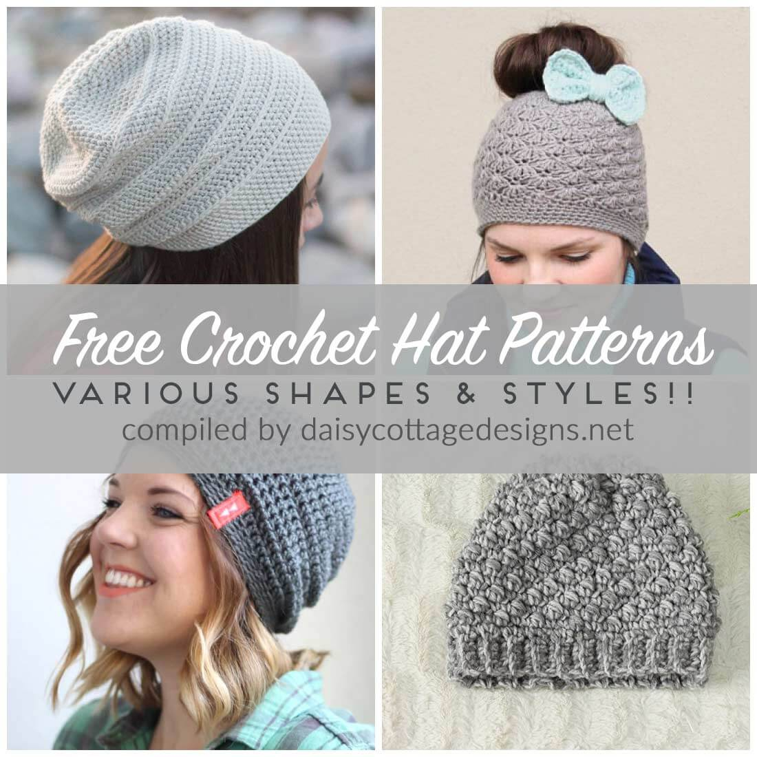 Free Crochet Cloche Hat Pattern Free Crochet Hat Patterns Daisy Cottage Designs