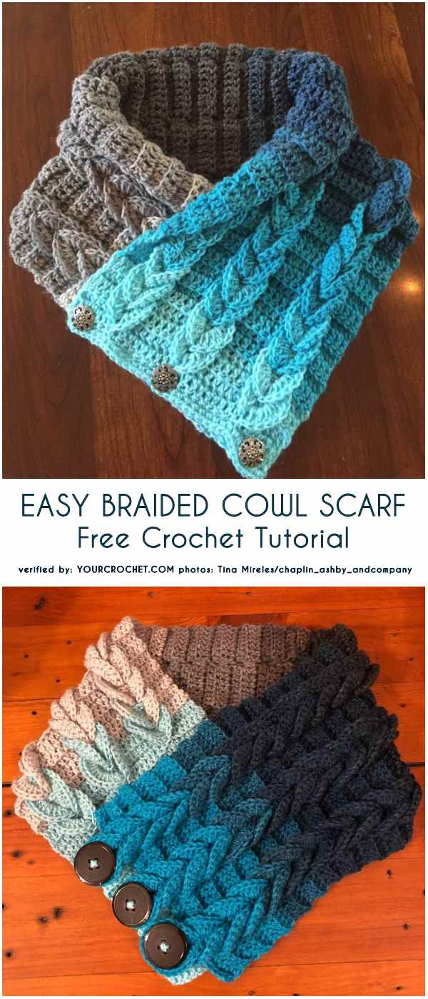 Free Crochet Cowl Patterns Easy Braided Cowl Free Crochet Tutorial In English Your Crochet