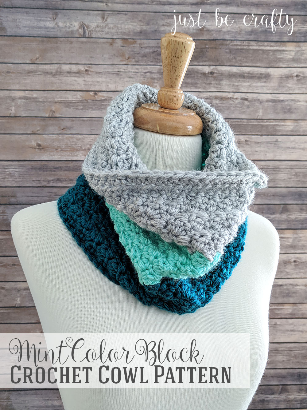 Free Crochet Cowl Patterns Mint Color Block Crochet Cowl Free Pattern Just Be Crafty