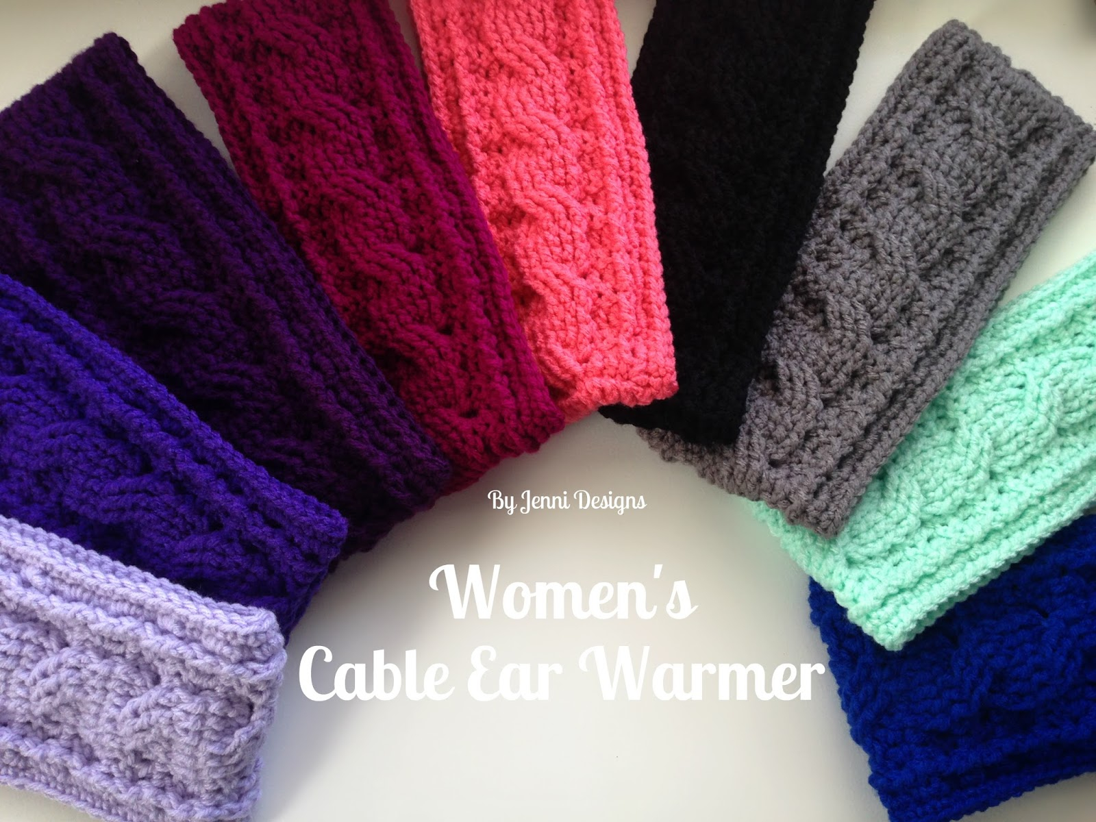 Free Crochet Ear Warmer Patterns Jenni Designs Free Crochet Pattern Womens Cable Ear Warmer