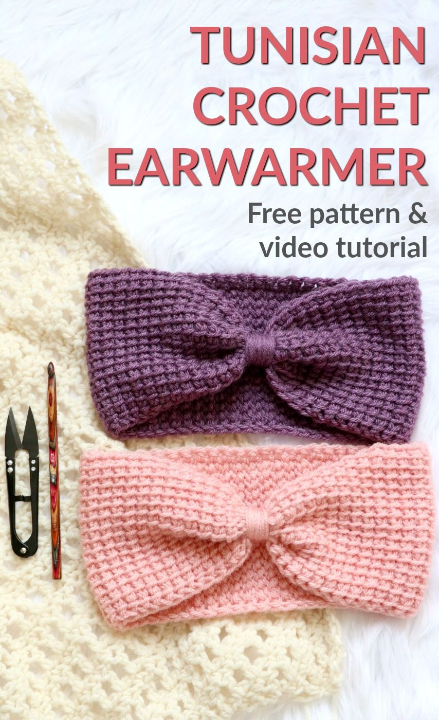 Free Crochet Ear Warmer Patterns Make The Simple Tunisian Earwarmer Free Pattern And Video Tutorial