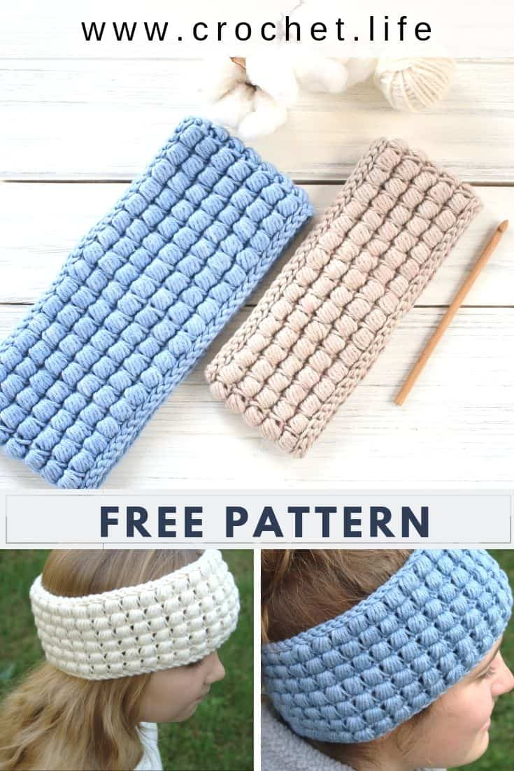 Free Crochet Ear Warmer Patterns Simple Puff Stitch Crochet Headband Pattern Crochet Life