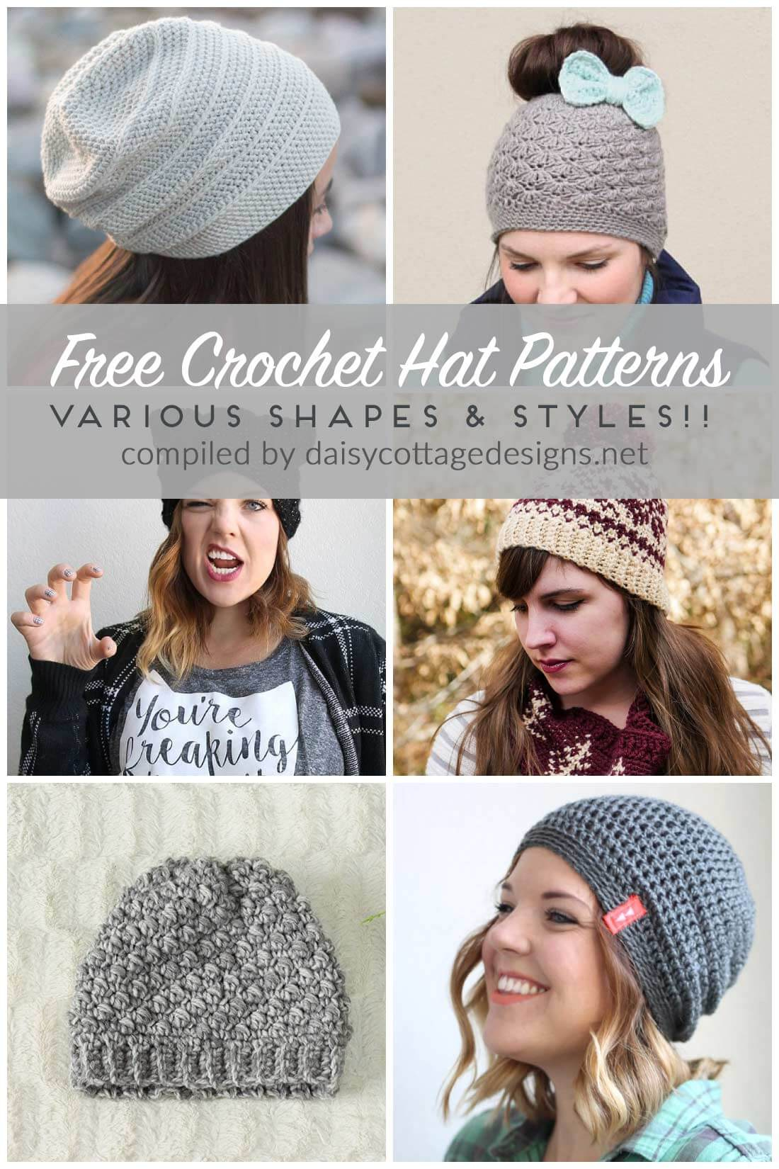Free Crochet Hat Patterns For Adults Free Crochet Hat Patterns Daisy Cottage Designs