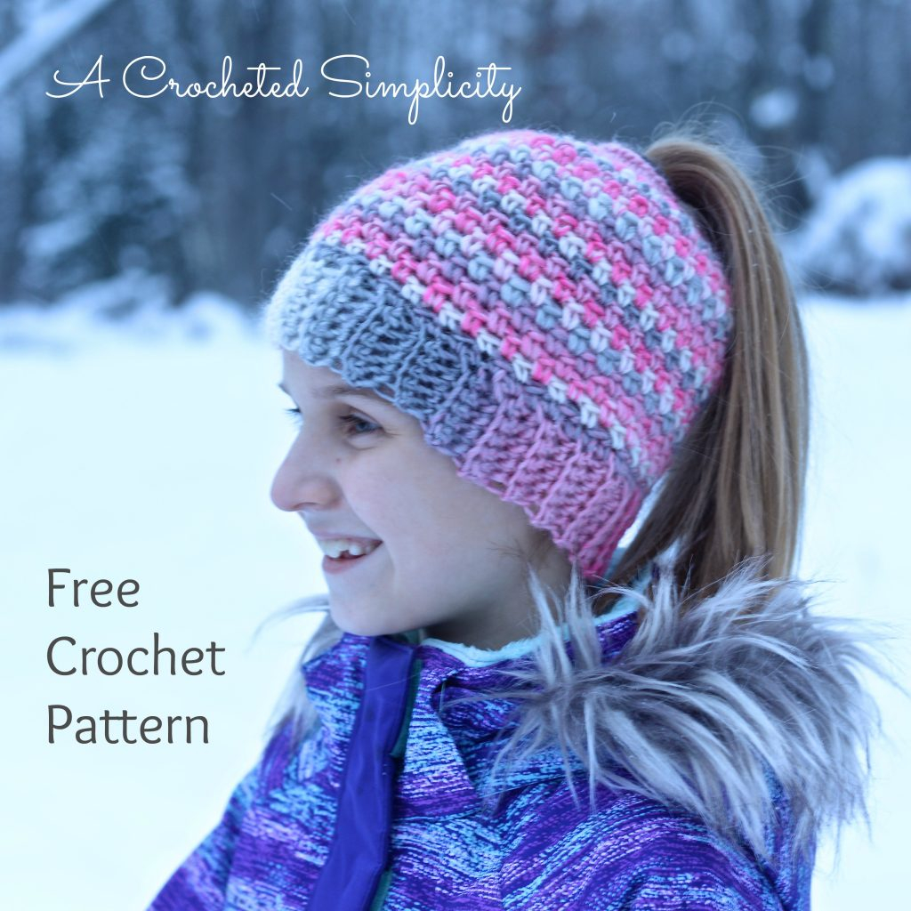 Free Crochet Hat Patterns For Adults Free Crochet Pattern W Video Tutorial Linen Stitch Messy Bun