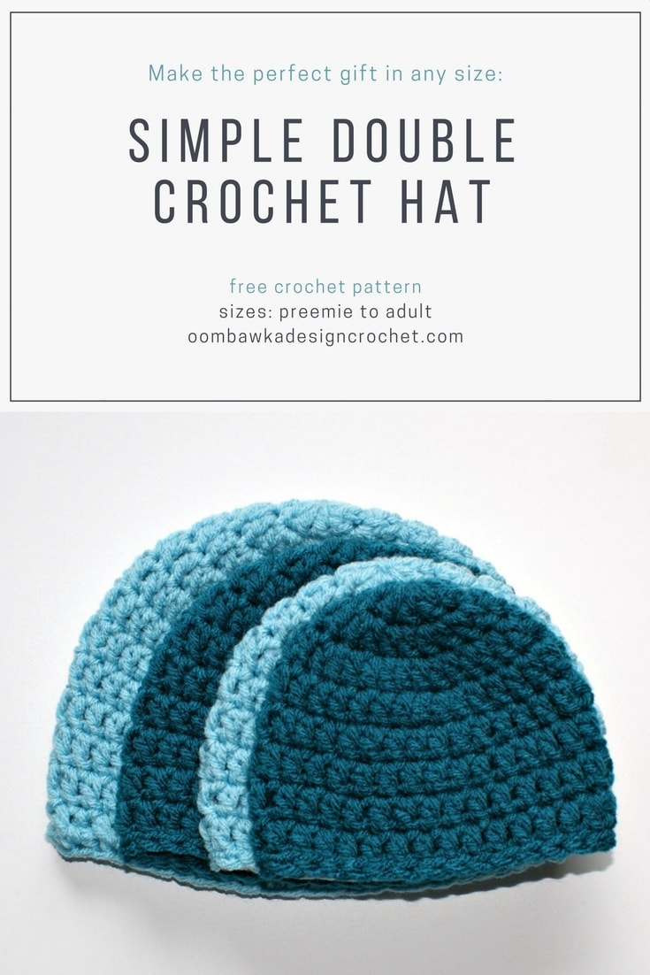Free Crochet Hat Patterns For Adults Simple Double Crochet Hat Pattern Oombawka Design Crochet