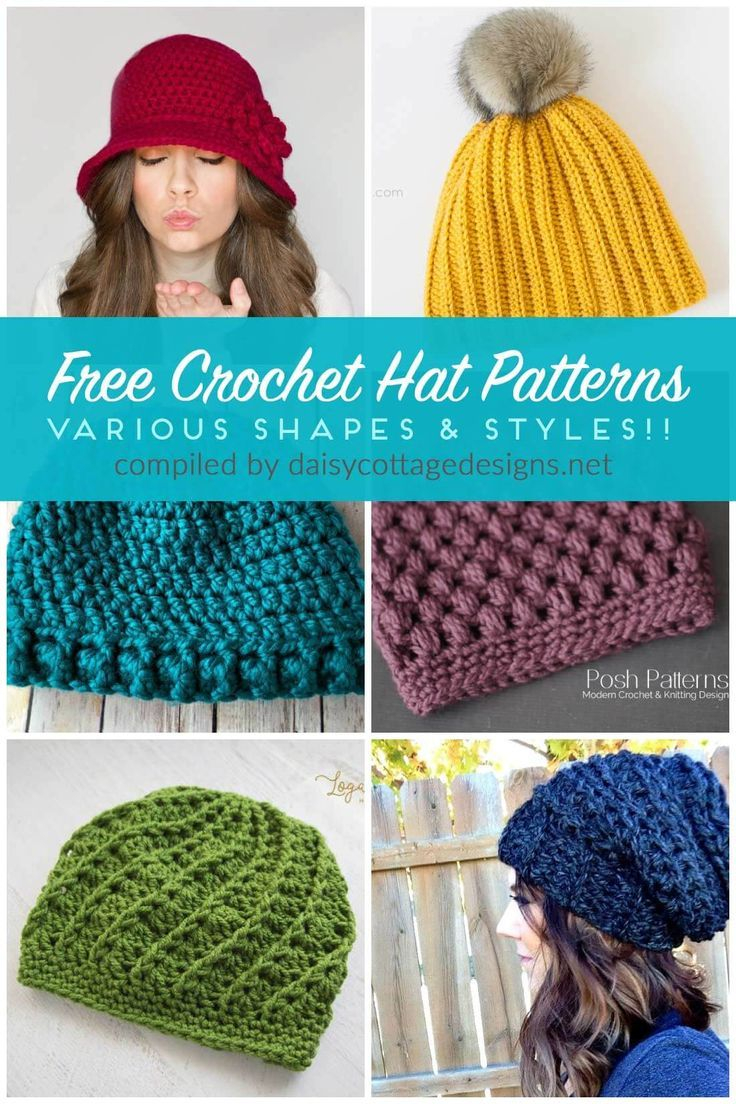 Free Crochet Hat Patterns Free Crochet Hat Patterns Diy Crochet Crochet Hats Crochet