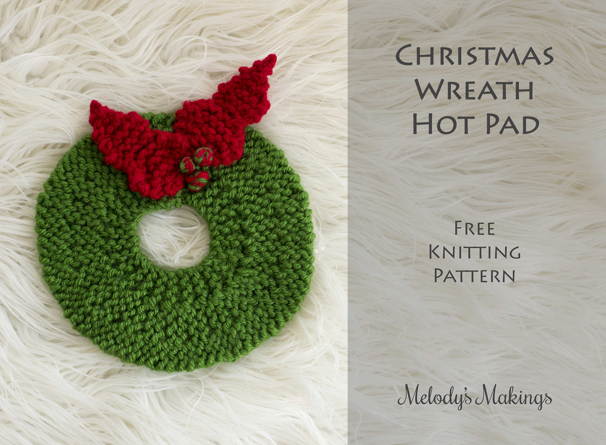 Free Crochet Hot Pad Patterns Christmas Wreath Hot Pad Free Pattern Knit Crochet Melodys