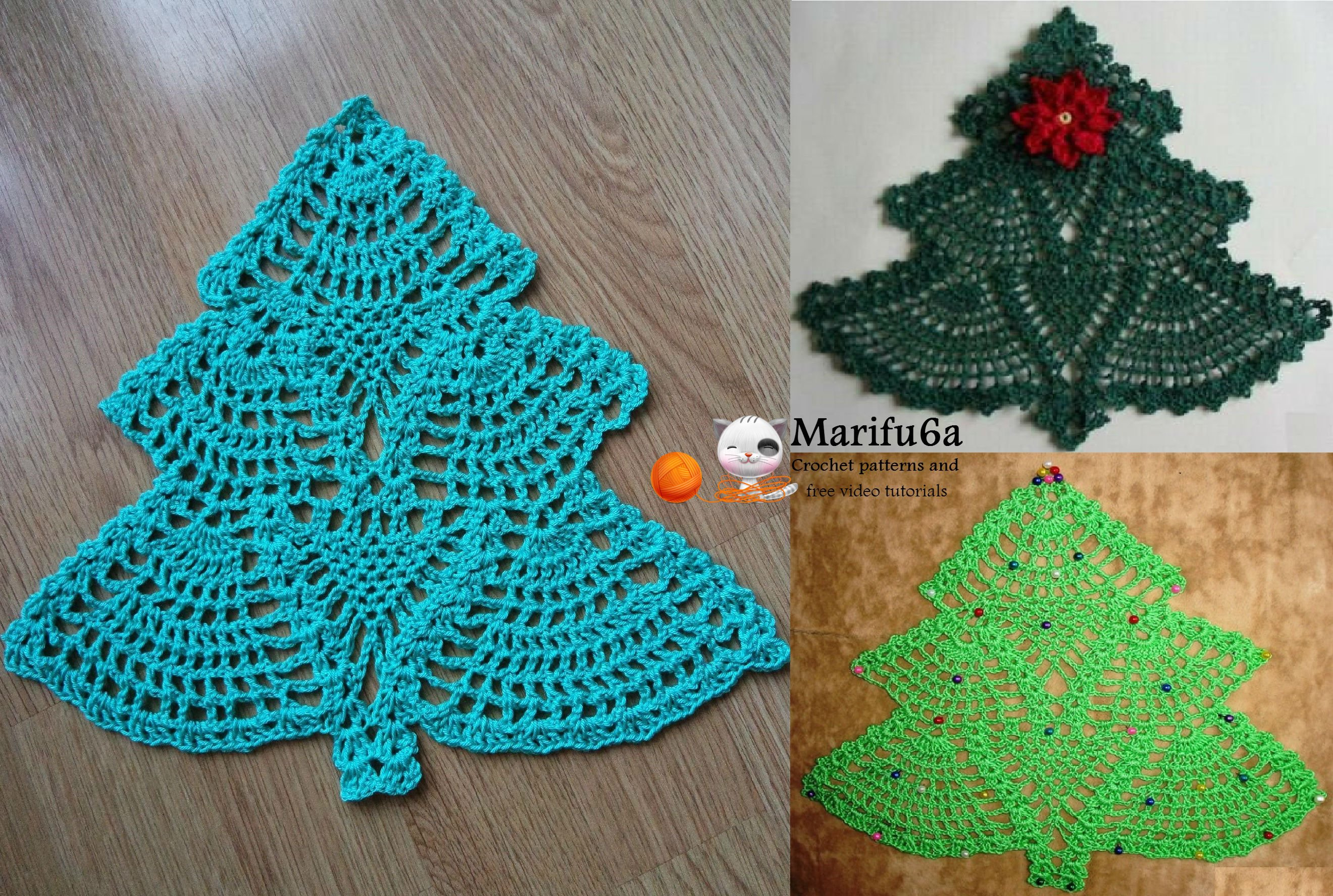 Free Crochet Hot Pad Patterns Crochet Christmas Tree Doily Hot Pad 121 Pattern Marifu6a Etsy