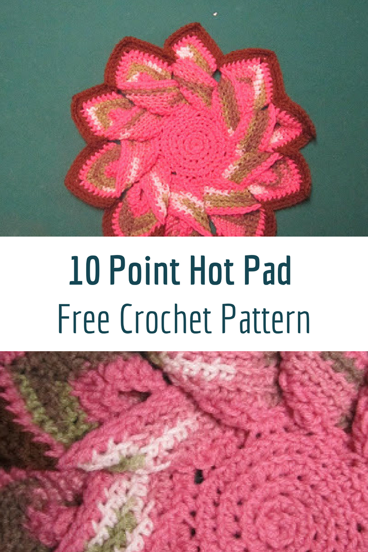 Free Crochet Hot Pad Patterns Fabulous 10 Point Hot Pad Crochet Free Pattern Knit And Crochet Daily