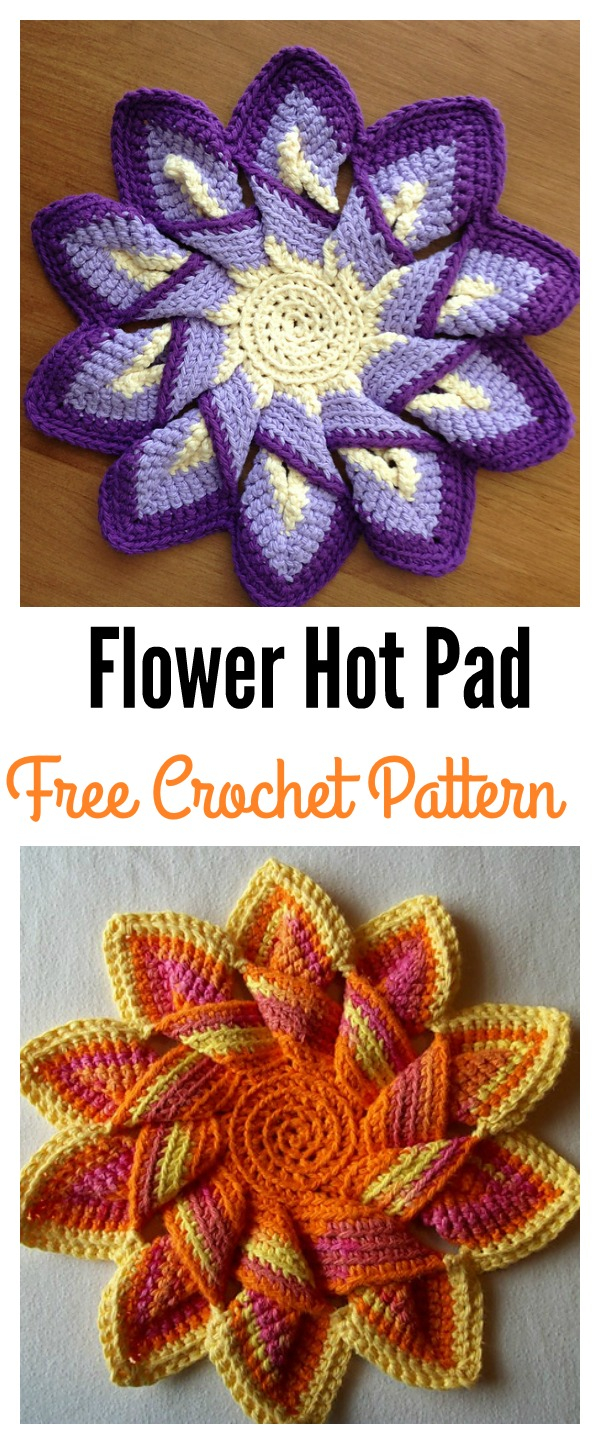 Free Crochet Hot Pad Patterns Flower Hot Pad Free Crochet Pattern Cool Creativities