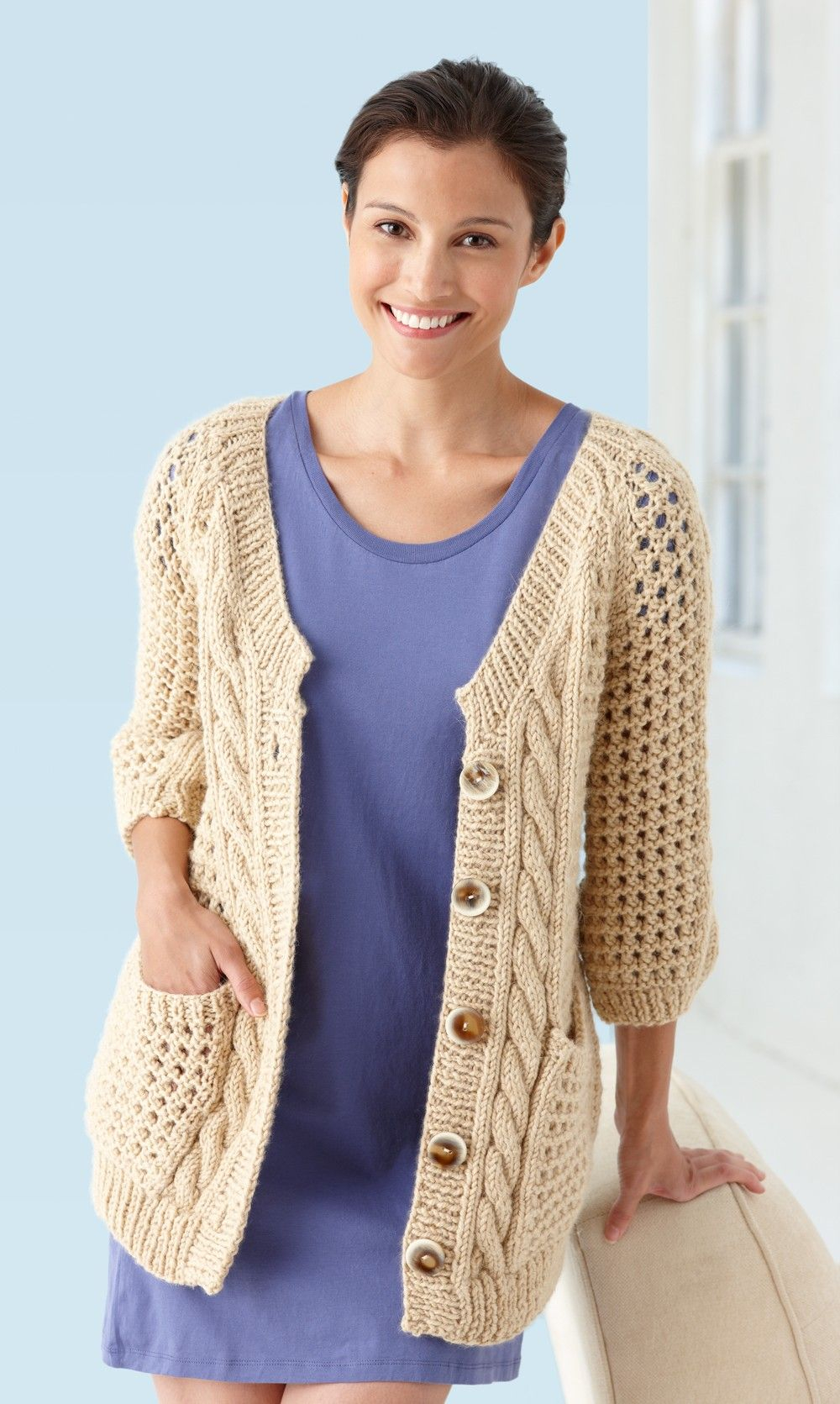 Free Crochet Lace Cardigan Pattern Cables And Lace Cardigan Knit Crochet Clothing Knitting Knit