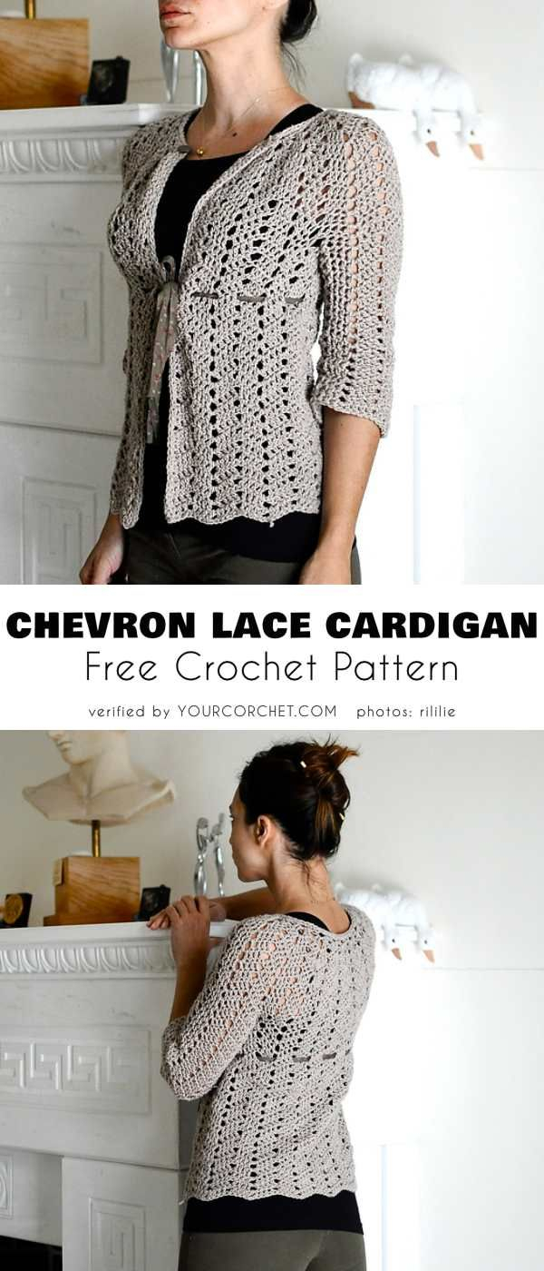 Free Crochet Lace Cardigan Pattern Chevron Lace Cardigan Free Crochet Pattern Crochet For Women Free