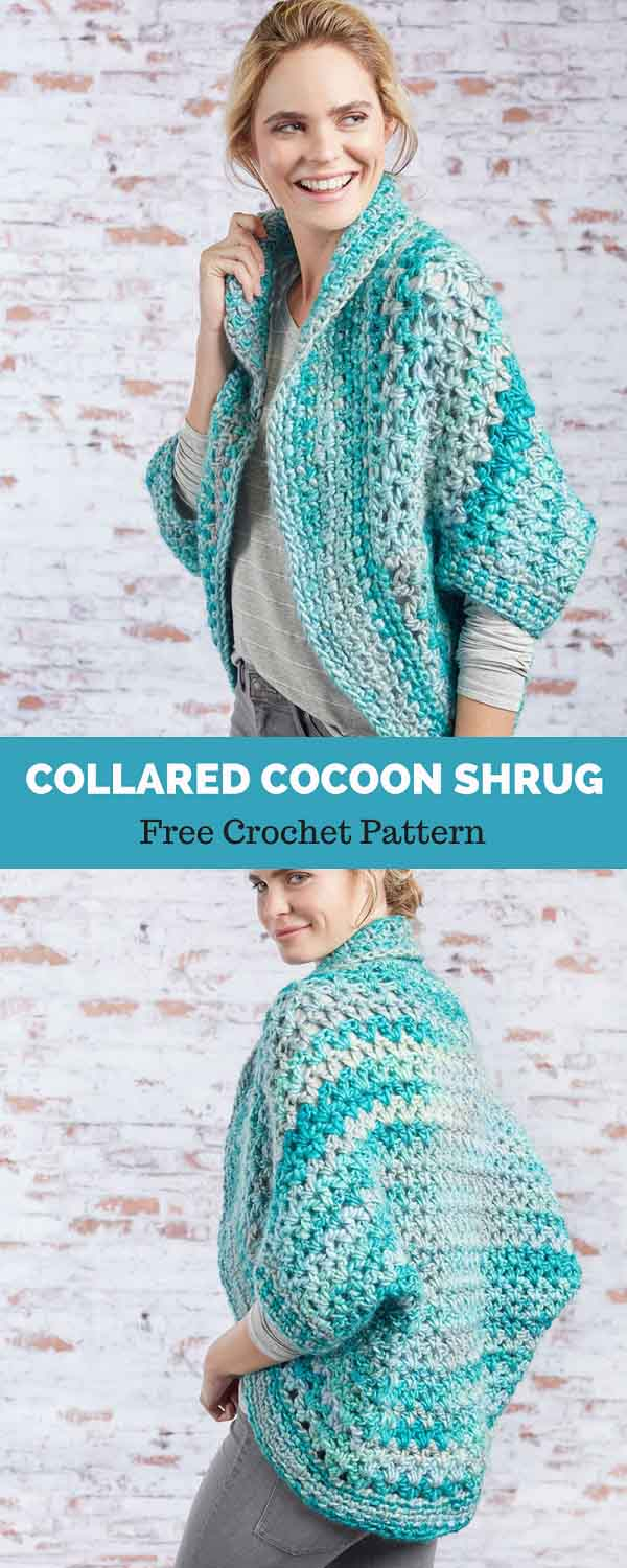 Free Crochet Lace Shrug Pattern Collared Cocoon Shrug Free Crochet Pattern All About Patterns