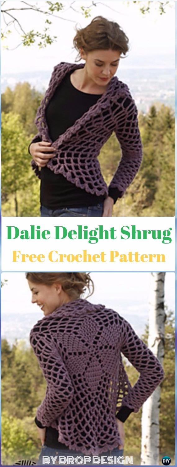 Free Crochet Lace Shrug Pattern Crochet Women Shrug Cardigan Free Patterns Tutorials