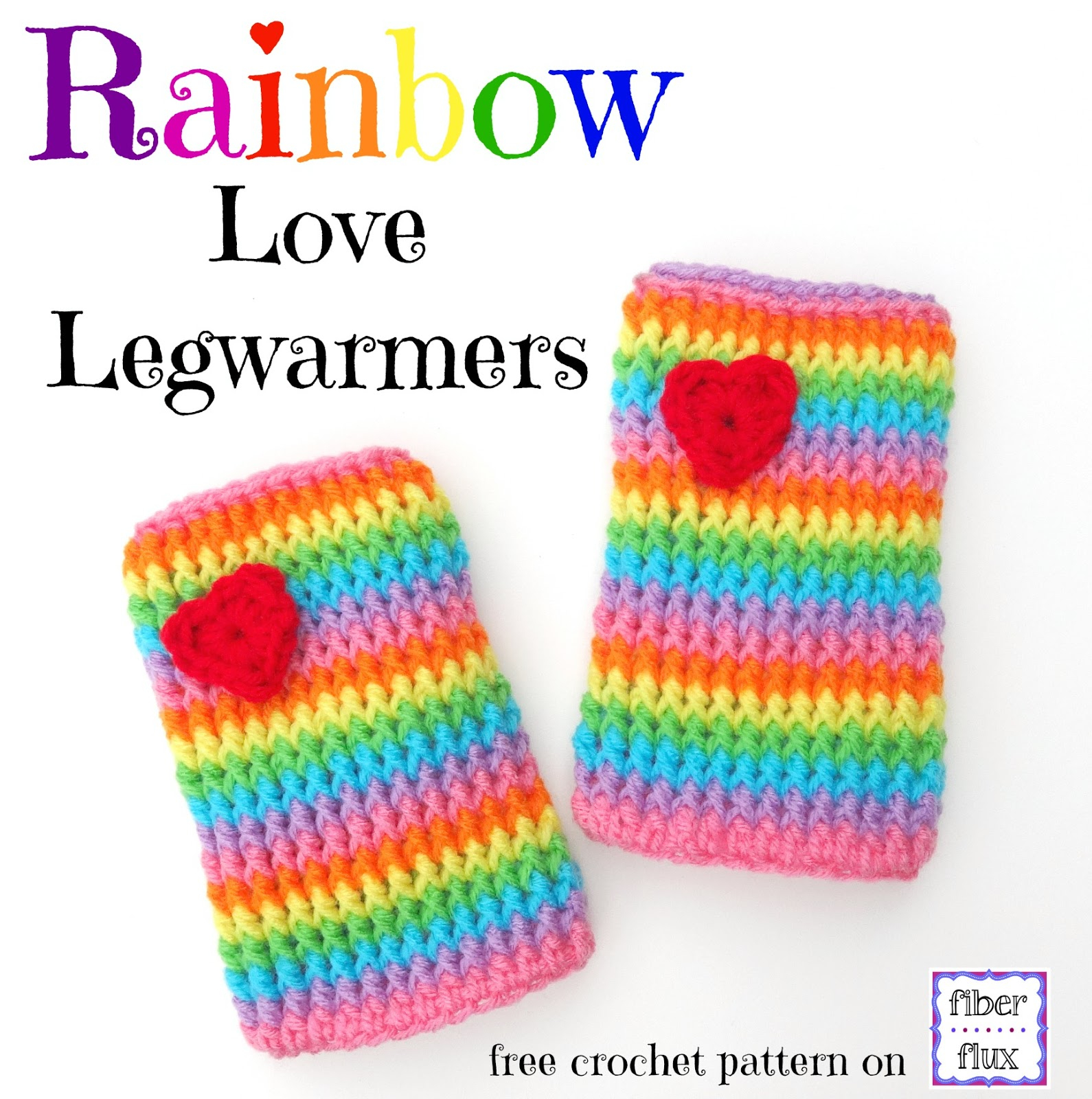Free Crochet Leg Warmer Patterns Fiber Flux Free Crochet Patternrainbow Love Legwarmers