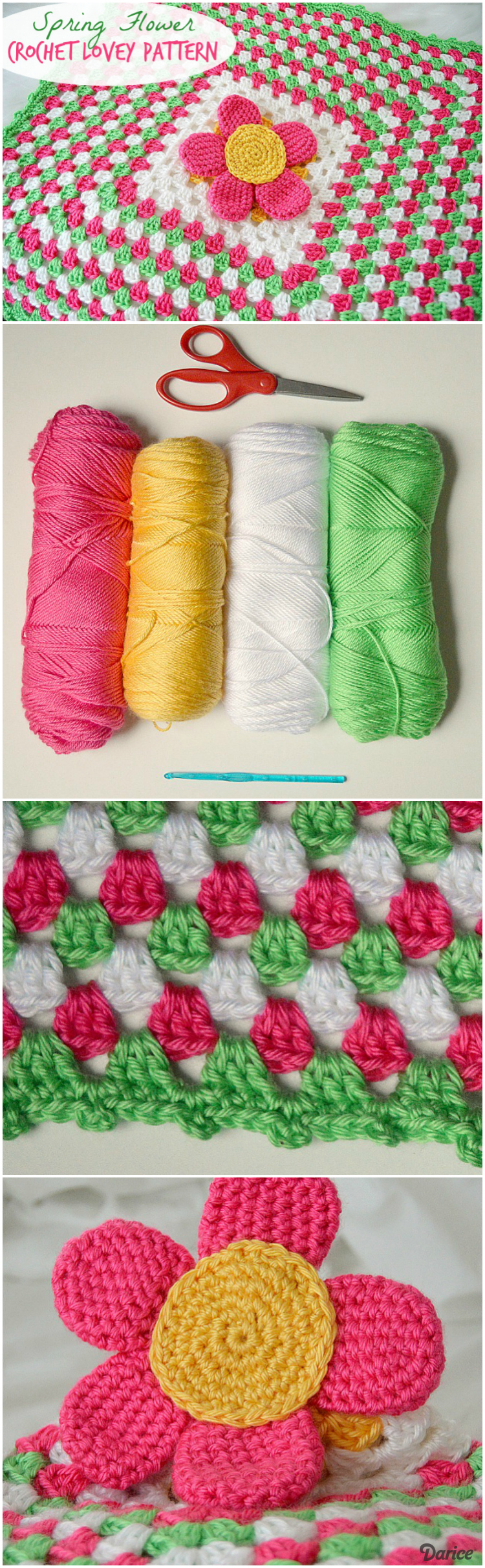 Free Crochet Lovey Pattern Crochet Lovey Pattern Spring Flower Ba Blanket Darice
