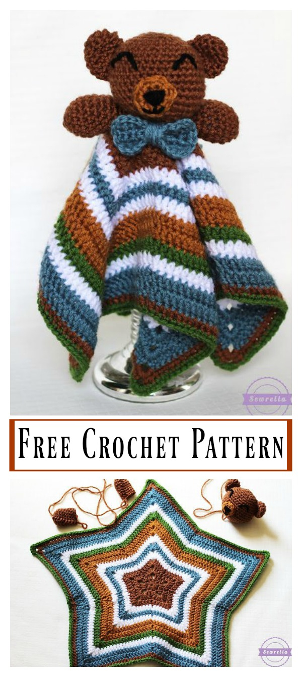 Free Crochet Lovey Pattern Cute Bear Lovey Free Crochet Pattern