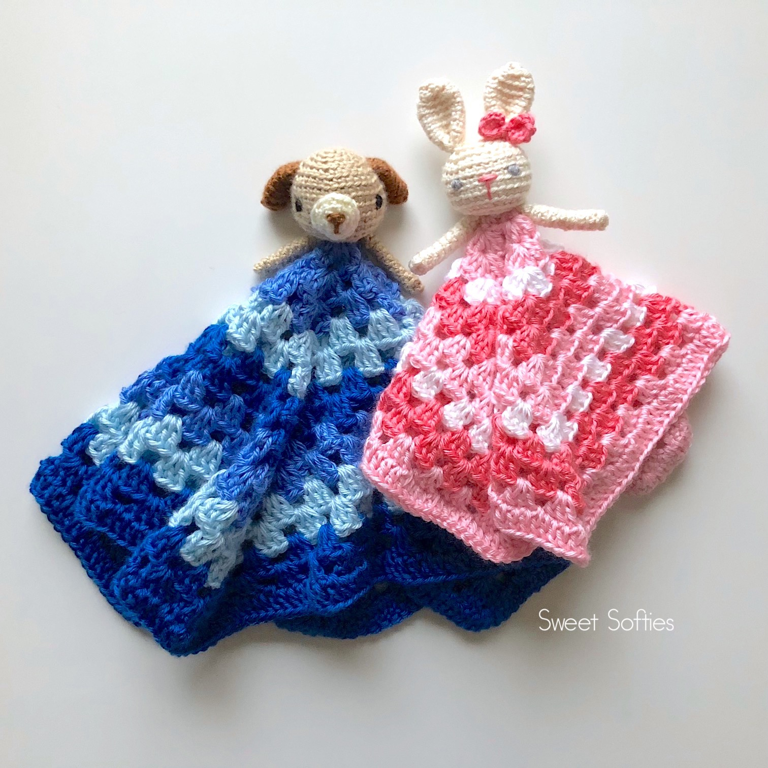 Free Crochet Lovey Pattern Puppy Bunny Loveys Free Crochet Pattern Sweet Softies