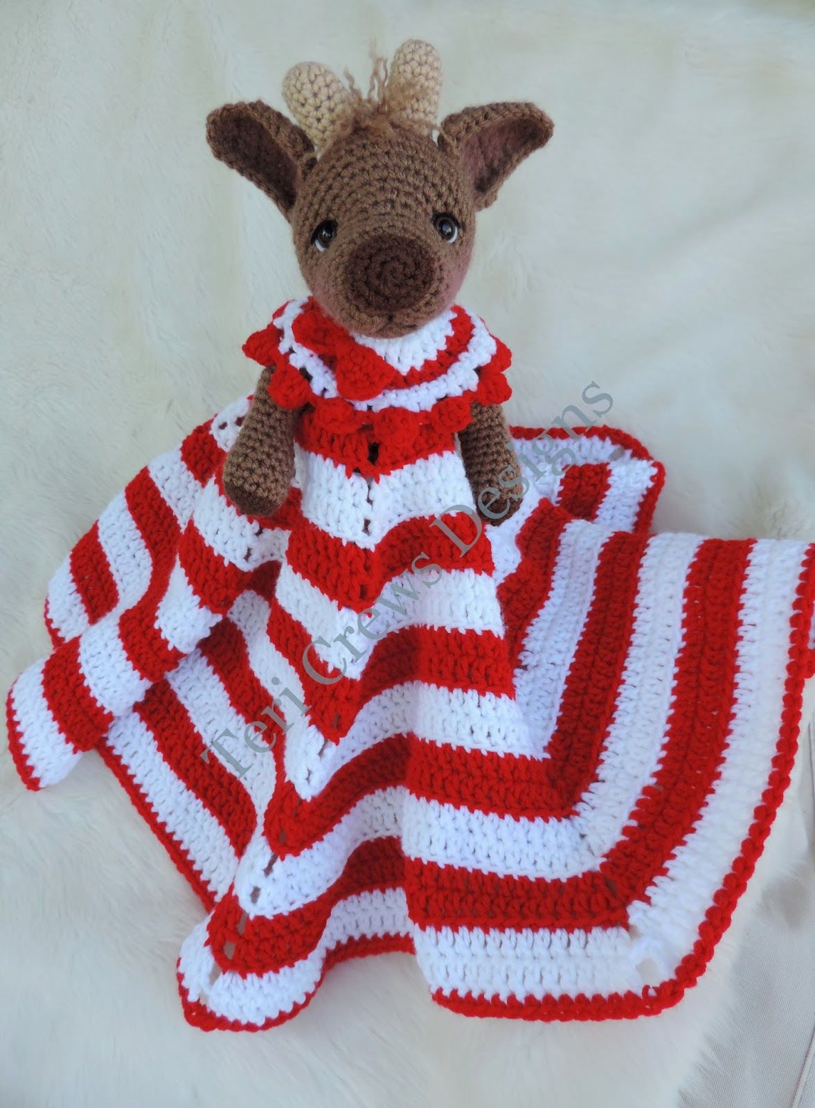 Free Crochet Lovey Pattern Teris Blog New Reindeer Huggy Lovey Blanket Pattern