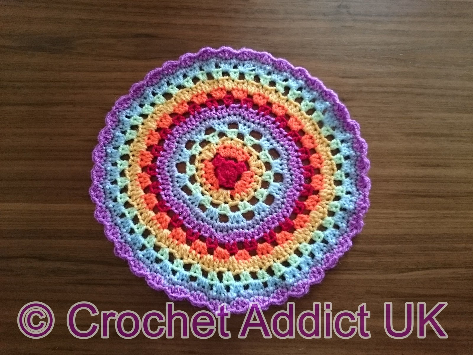 Free Crochet Mandala Pattern Crochet Crosses All Barriers Free Rainbow Mandala The Spinners