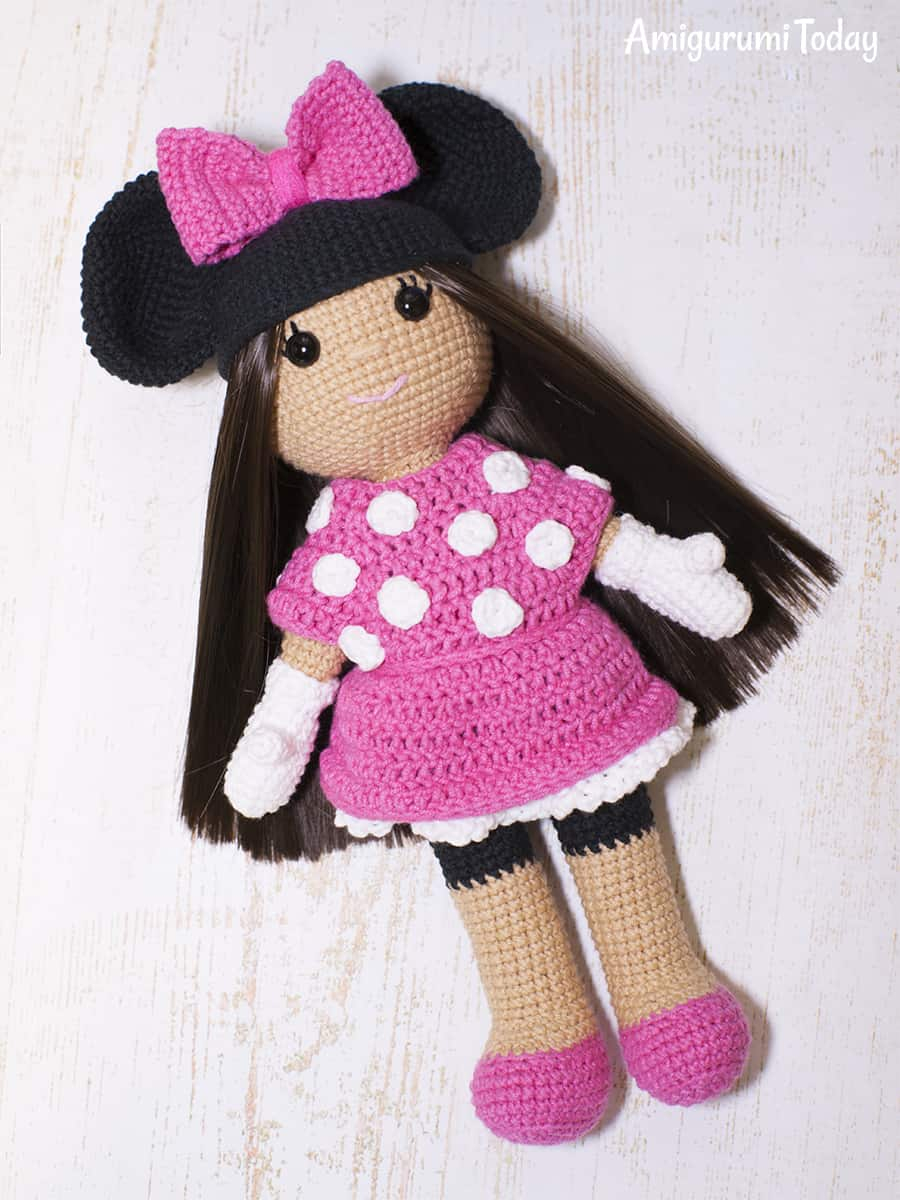 Free Crochet Minnie Mouse Doll Pattern Crochet Doll In Minnie Mouse Costume Amigurumi Today