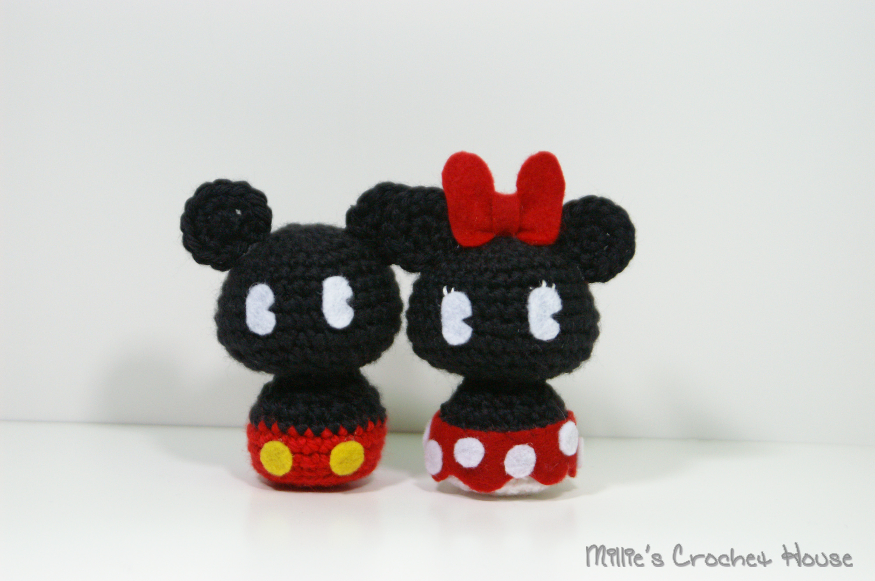 Free Crochet Minnie Mouse Doll Pattern Crochet Mickey And Minnie Mouse Chibi Amigurumi Dolls Millies