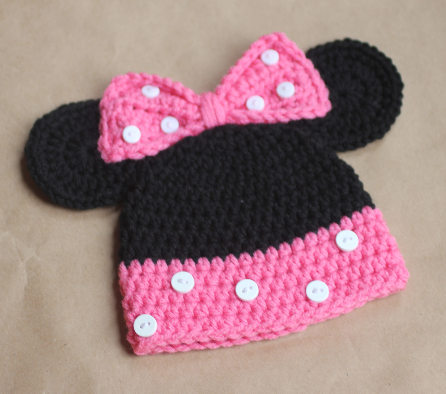 Free Crochet Minnie Mouse Doll Pattern Mickey And Minnie Mouse Crochet Hat Pattern Repeat Crafter Me