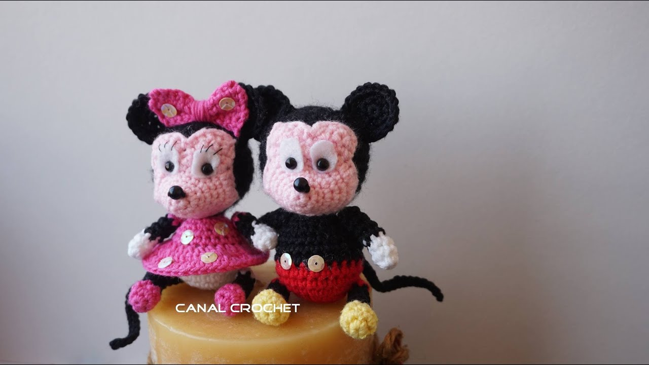Free Crochet Minnie Mouse Doll Pattern Mickey Y Minnie Amigurumi Tutorial Youtube