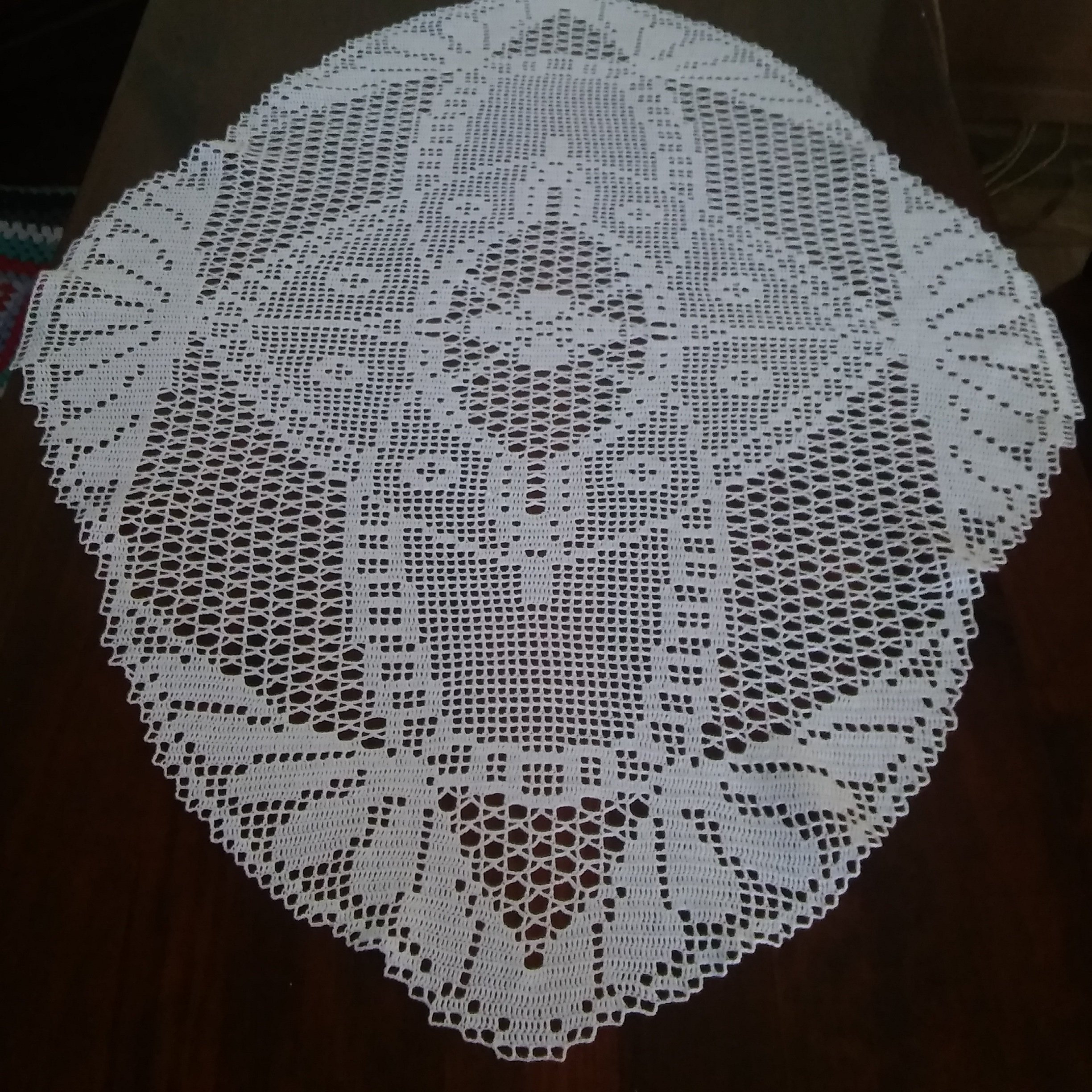 Free Crochet Oval Tablecloth Patterns 47 X 29oval Tablecloth Doily Crochet White Oval Etsy
