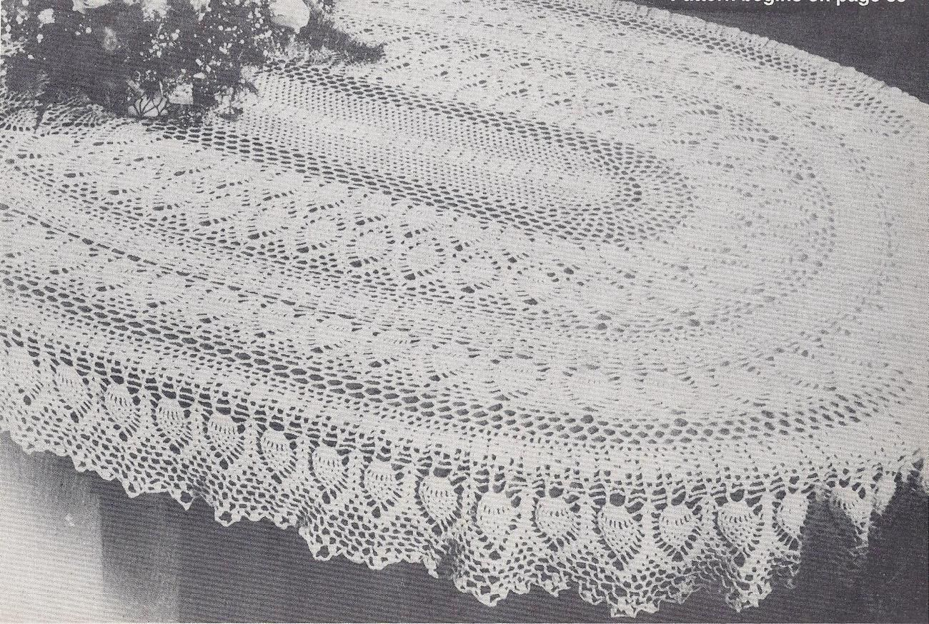 Free Crochet Oval Tablecloth Patterns Crochet Tablecloth Patterns Pineapple Motif Oval Tablecloth